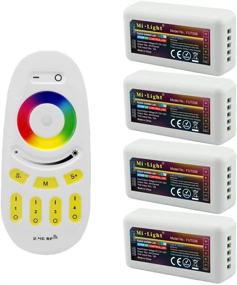 img 1 attached to 🌈 Mi Light Wireless RGB+W Controller Kit with 4-Zone Remote and Wi-Fi Bridge Compatibility - 4 Controllers for 4CH Multicolor RGBW/RGBWW LED Strip Lights