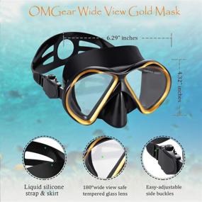 img 3 attached to 🏊 OMGear Snorkel Set: Dive Mask, Snorkel, and Swim Goggles with Dry Snorkel, Nose Snorkeling Glasses - Complete Gear Kit for Scuba Diving, Swimming, and Snorkeling - Includes Neoprene Strap & Mesh Bag