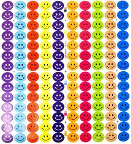 img 4 attached to 🏷️ 2100 Pack of 3/4 Inch Round Dot Stickers in 10 Bright Colors | Tag-A-Room Happy Face Smiley Face | 8 1/2" x 11" Sheet