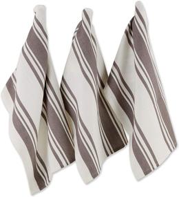 img 4 attached to 🍽️ DII Everyday Chef Stripe Dishtowel Set in Gray - 18x28, 3 Piece Collection