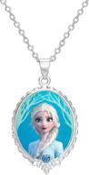 👑 disney frozen 2 elsa silver plated pendant necklace - enchanting design, 16 + 2" extender logo