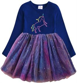 img 4 attached to DXTON Winter Children Dresses Outfits Girls' Clothing and Dresses