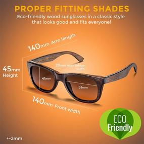 img 2 attached to Polarized Wood Sunglasses: Stylish Men's/Women's Accessory