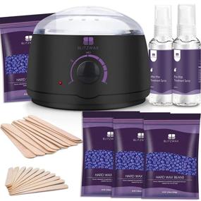 img 4 attached to BLITZWAX Sensitive Skin Hair Removal Wax Kit | Wax Warmer Kit with 14oz Lavender Hard Wax Beans | Ideal for Facial, Eyebrow, Armpit, Bikini & Brazilian | Removes All Hair Types