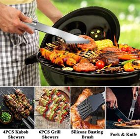 img 1 attached to FoPcc BBQ Grill Accessories Set, 33PCS Stainless Steel BBQ Tools with Carry Bag, Barbecue Utensils Kit for Camping, Kitchen, Outdoor | Perfect BBQ Gift for Men and Women