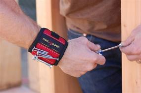 img 2 attached to 🔴 MagnoGrip Magnetic Wristband (Red): A Handy Tool for Easy Access and Organization