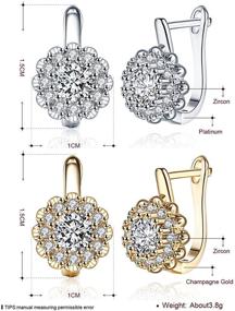 img 3 attached to 🌼 Hypoallergenic CZ Studs: Small Flower Hoop Earrings for Women and Teen Girls in Fashionable 18K White Gold/Yellow Gold Plating