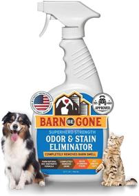 img 4 attached to BARN BE GONE Superhero Strength Stain & Pet Odor Eliminator: Enzyme Carpet Cleaner Spray for Pets, Urine Destroyer, Stain Remover, & Pee Deodorizer - Ideal for Small Pets, Puppies, Dogs, and Cats