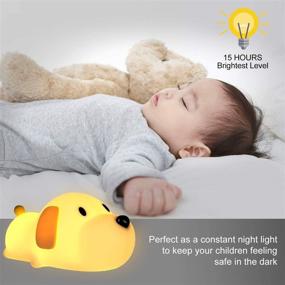 img 4 attached to 🐶 Smart Silicone LED Papa Puppy Night Light with Touch Sensor and Dual-color Switching - Warm White 2700K to White 6500K, Safe SIL+ABS, Sleep Timer Setting for Kids, Babies, Bedside, and Nursery