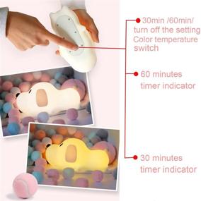 img 3 attached to 🐶 Smart Silicone LED Papa Puppy Night Light with Touch Sensor and Dual-color Switching - Warm White 2700K to White 6500K, Safe SIL+ABS, Sleep Timer Setting for Kids, Babies, Bedside, and Nursery