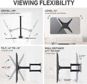 img 3 attached to 📺 MOUNTUP TV Wall Mount, Full Motion Swivel and Tilt TV Mounts for Most 26-55 Inch Flat Screen Curved TVs, Articulating Arm Wall Mount TV Bracket compatible with VESA 400x400mm & 88lbs, Single Stud Fit MU0014