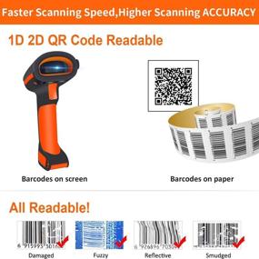 img 1 attached to Symcode 2D Barcode Scanner with Stand - Wireless Bluetooth, 2.4GHz Wireless, and USB Wired Connection - Industrial Dustproof/Waterproof Design - QR Image Bar Code Reader with Vibration Alert