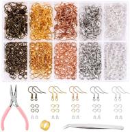 earring making kit: complete set with 1403pcs for diy earring creation - includes earring hooks, jump rings, backs, opener, tweezers, and pliers logo