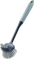 🧽 dsv standard scrubber brush dish for kitchen with stiff, durable bristles - kitchen sink cleaning, 2-sided scrubbing brush for pots, pans - effortless kitchen dish brush with long handle (pack of 1) logo