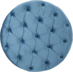 img 3 attached to 🔵 Aqua Zuma Aqua Ottoman in New Velvety Texture