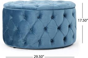 img 1 attached to 🔵 Aqua Zuma Aqua Ottoman in New Velvety Texture