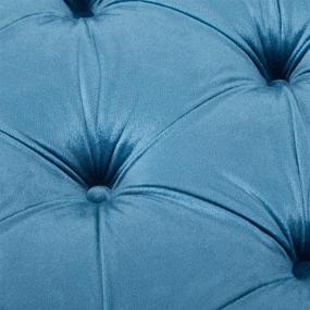 img 2 attached to 🔵 Aqua Zuma Aqua Ottoman in New Velvety Texture