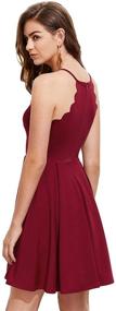 img 3 attached to 👗 ROMWE Womens Scallop Sleeveless Pleated Dress: Elegant and Chic Women's Clothing