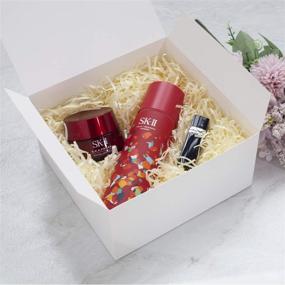 img 3 attached to 🎁 Подарок плетеный коробка 10-шт. размером 8 x 8 x 4 дюйма, бумажная коробка для подарков - идеальна для предложения подружкам невесты, девичника, Рождества - белая.