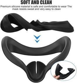 img 1 attached to 🎮 Esimen VR Face Cover for Oculus Quest 2: Silicone Cushion Face Pad - Light Blocking, Sweatproof, Washable VR Accessories