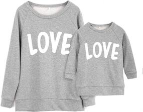 img 2 attached to ❤️ Adorable PopReal Mommy and Me Love Heart Valentine's Day Shirt - Long Sleeve Pullover Sweatshirt