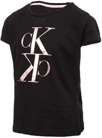 img 2 attached to 👚 Stylish Calvin Klein Girls' CK Logo Tee: Trendy and Comfortable Clothing for Girls