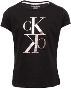 img 3 attached to 👚 Stylish Calvin Klein Girls' CK Logo Tee: Trendy and Comfortable Clothing for Girls