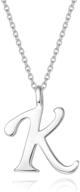 🎀 personalized sterling silver initial necklaces for girls - small monogram letter a-z necklace for women & girls - 16” + 2” extender - fine jewelry gifts logo