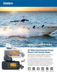 img 3 attached to 📻 Uniden UM435BK Advanced Fixed Mount VHF Marine Radio: Waterproof, Submersible, 1W/25W Power, All USA/International/Canadian Marine Channels, Black