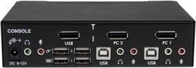 img 2 attached to 💻 StarTech.com Dual Port DisplayPort KVM Switch - 2560x1600 @60Hz - DP USB, Keyboard, Video, Mouse Switch Box with Audio for Computers and Monitors (SV231DPUA)