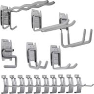 🔨 cheaboom slat wall hooks: space-saving garage storage hanger rack with anti-slip coating - 16 pack grey slatwal hooks logo