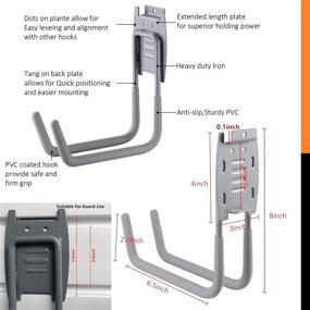 img 2 attached to 🔨 Cheaboom Slat Wall Hooks: Space-Saving Garage Storage Hanger Rack with Anti-Slip Coating - 16 Pack Grey Slatwal Hooks