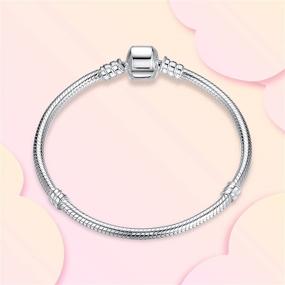 img 3 attached to Annmors Jewelry: 925 Sterling Silver Iconic Moments Snake Chain 🐍 Charm Bracelet for Women, Men & Teens - Size Options Available (S04)