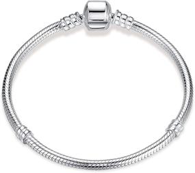 img 4 attached to Annmors Jewelry: 925 Sterling Silver Iconic Moments Snake Chain 🐍 Charm Bracelet for Women, Men & Teens - Size Options Available (S04)