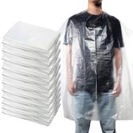 🧢 pack of 100 clear disposable waterproof salon capes for hair dye, cutting, coloring, and shampooing - size: 51.2 x 63.0 inch logo