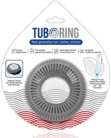 img 4 attached to 🛁 TubRing: The Ultimate Tub Drain Protector Hair Catcher/Strainer/Snare in Grey - Regular Size
