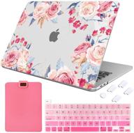 🌸 maittao macbook pro 16 inch case 2019 2020 2021 a2141: flexible plastic shell + laptop sleeve & keyboard cover - beautiful flowers 4 logo