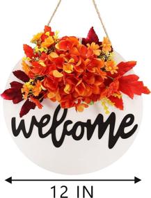 img 2 attached to 🍂 Front Door Fall Wreath with Hydrangeas - Hello Wreath, Farmhouse Grapevine & Everyday Decor - Size: 165