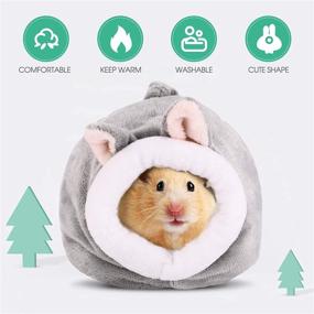 img 1 attached to 🏠 Winter Warm Bed House Hideout Cotton Nest for Dwarf Hamster, Syrian Hamster, Rat - Ideal Sleeping Cave for Small Animals