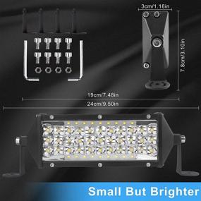 img 2 attached to Zmoon 7-дюймовая светодиодная панель - 102 шт. светодиодов, 300 Вт пятно и комбинированная даль и широкий луч - Водонепроницаемые противотуманные фары для квадроциклов, утилитарных транспортных средств, грузовиков, тракторов, лодок, внедорожных автомобилей, 12В/24В (2 шт.)