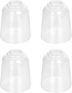 🔍 4 pack clear glass shade, 5.67 inch high, 5 inch diameter, 1.65 inch fitter: lighting fixture replacement glass shades for pendant lights & chandeliers - high transmittance lampshade logo
