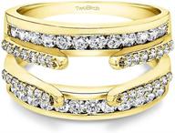 💍 enhance your ring with twobirch yellow gold plated sterling silver combination cathedral and classic ring guard featuring sparkling cubic zirconia (1.01 ct.) logo