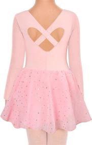 img 4 attached to 🤸 Lindanina Girls Gymnastics Leotards - Long Sleeve Ballet Dancewear with Hollow Back for Ages 3-8