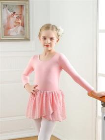 img 3 attached to 🤸 Lindanina Girls Gymnastics Leotards - Long Sleeve Ballet Dancewear with Hollow Back for Ages 3-8