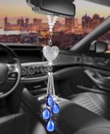 bling car mirror hanging accessories - tznyly rearview mirror ornaments for women | deep blue car decorations | cute car decor accessories for women | car mirror bling accessories | car mirror decor logo