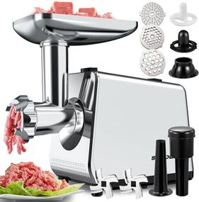 img 4 attached to 🔌 Powerful 2000W Electric Meat Grinder: Multifunction Meat Mincer & Sausage Stuffer with Stainless Steel Blades, Plates, and Sausage Tube Kubbe Maker - Perfect for Home Kitchen!