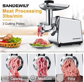 img 3 attached to 🔌 Powerful 2000W Electric Meat Grinder: Multifunction Meat Mincer & Sausage Stuffer with Stainless Steel Blades, Plates, and Sausage Tube Kubbe Maker - Perfect for Home Kitchen!