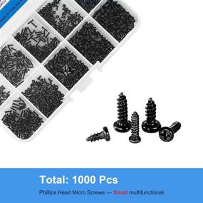 img 2 attached to 🔩 MEIYYJ 1000 Pack of 10 Small Multi-Purpose Micro Screws Assortment Kit - M1 M1.2 M1.4 M1.7 Phillips Head Self-Tapping Electronic Screws