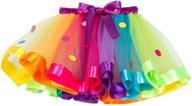 🌈 nexlomos rainbow layered ribbon tutu skirt for girls - colorful and tiered logo