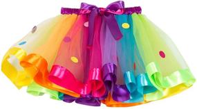 img 4 attached to 🌈 NEXLOMOS Rainbow Layered Ribbon Tutu Skirt for Girls - Colorful and Tiered